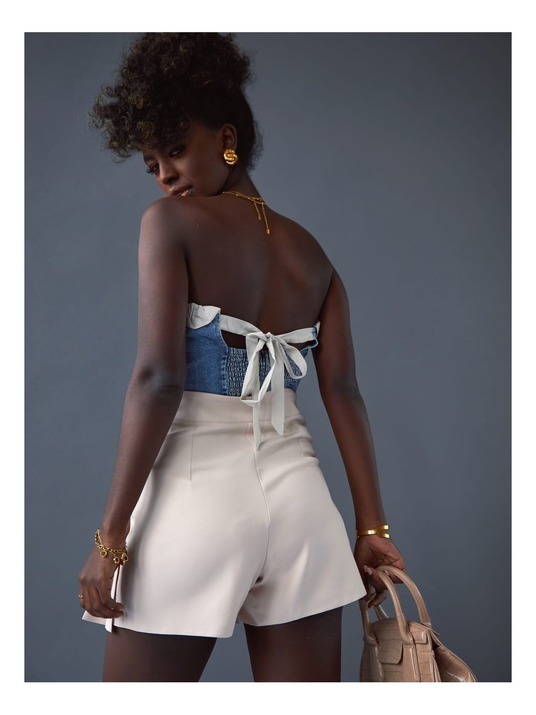 Pleated skirt and shorts, light beige SF10 - Online store - Boutique